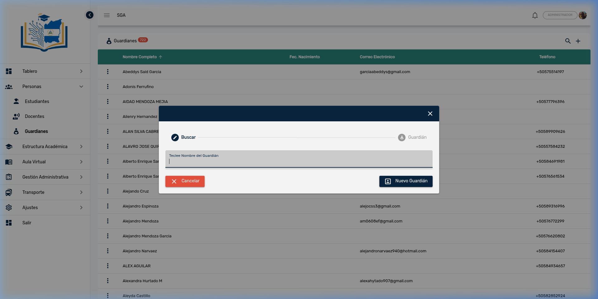 Buscar o Crear Guardián