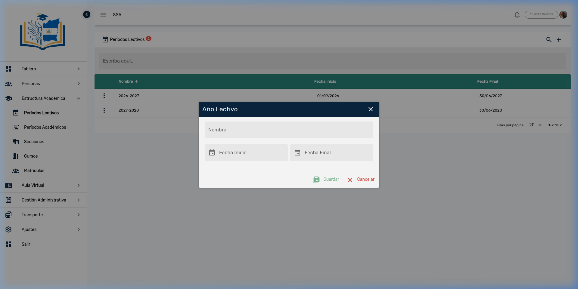 Nuevo Período Lectivo